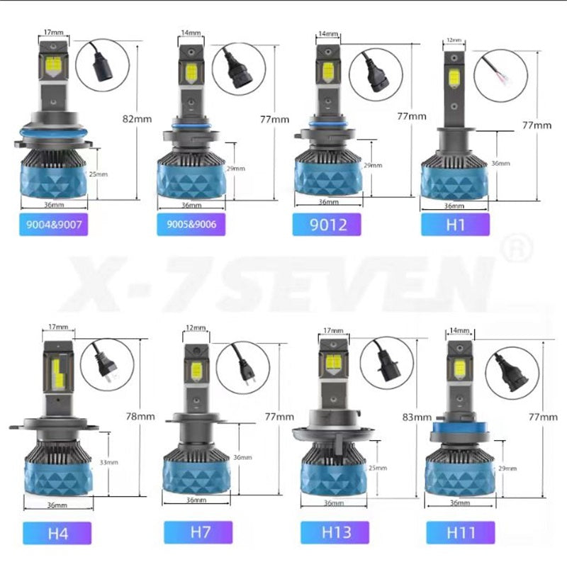 X 7seven -Apollo Plus 190W 38000LM LED Headlight Bulbs
