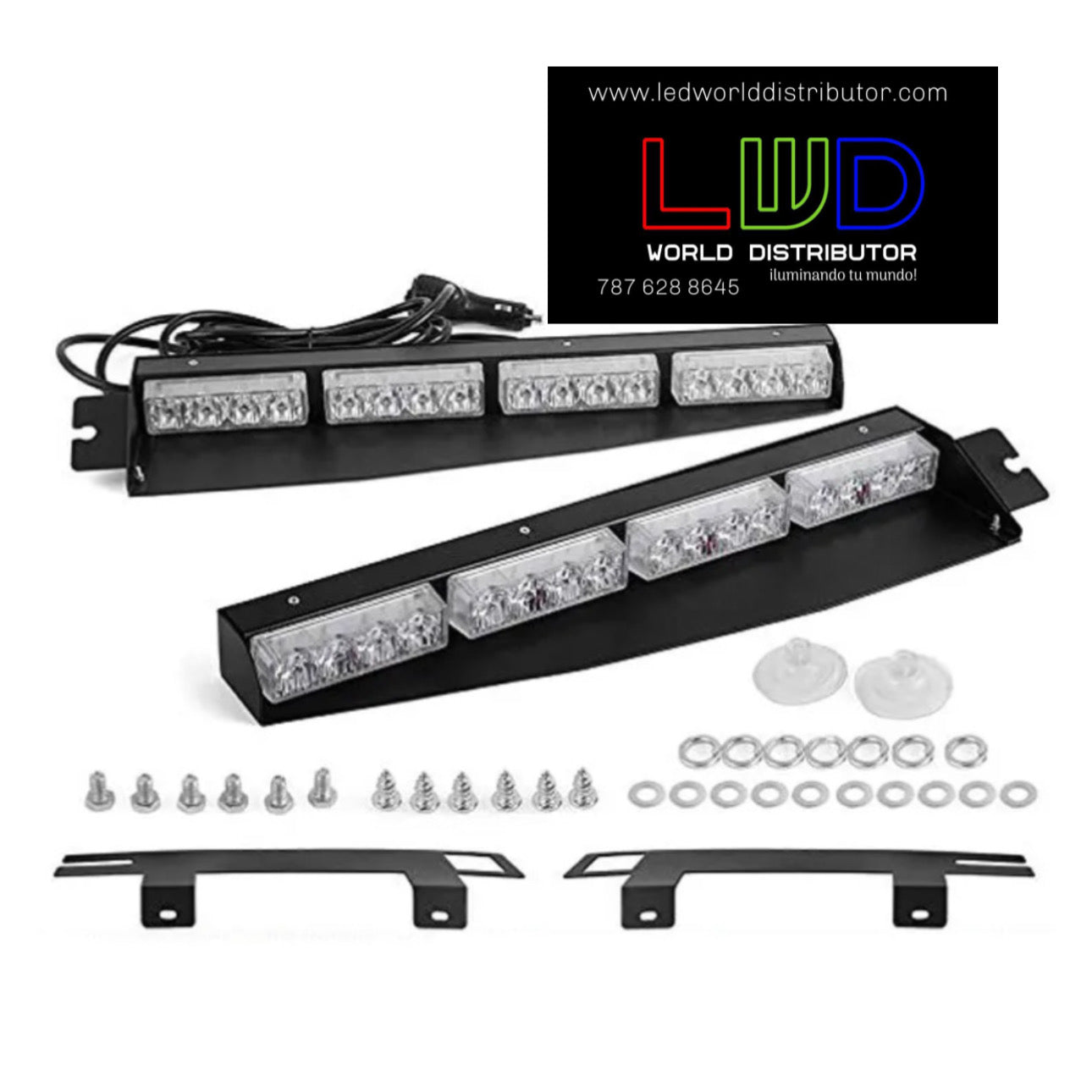 Led Dash Deck Visor Lightbar Warning Strobe Flashing