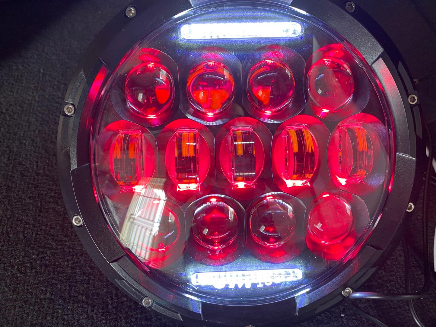 2 x  7" 13 LED with DRL and RGB Headlight Bulbs Sealed