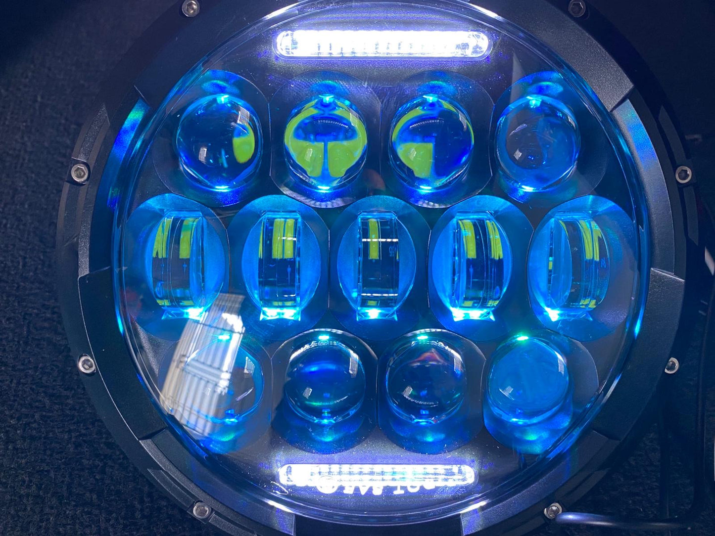 2 x  7" 13 LED with DRL and RGB Headlight Bulbs Sealed