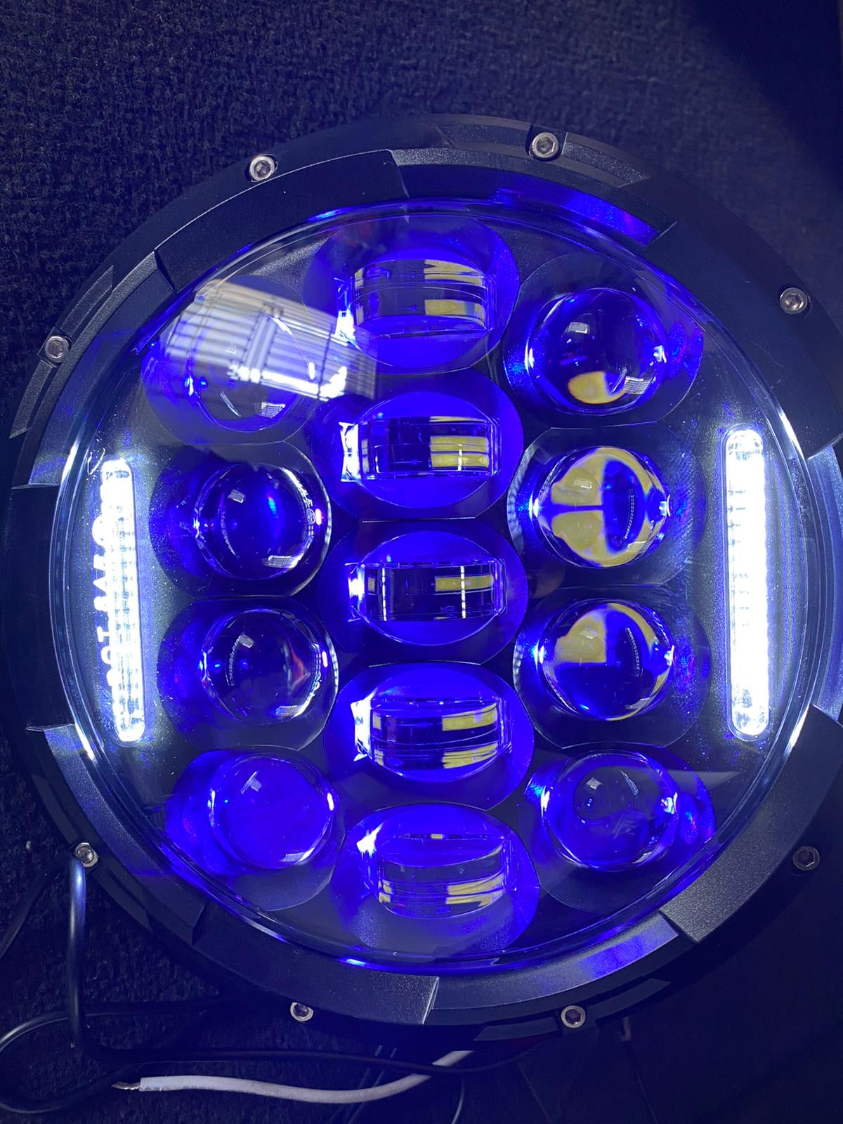 2 x  7" 13 LED with DRL and RGB Headlight Bulbs Sealed