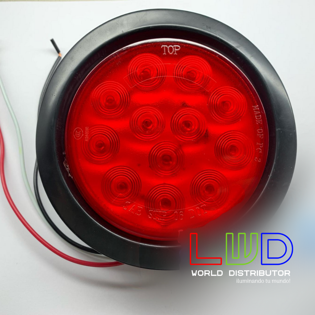 4" Inch Red 12 LED Round (2pcs)
