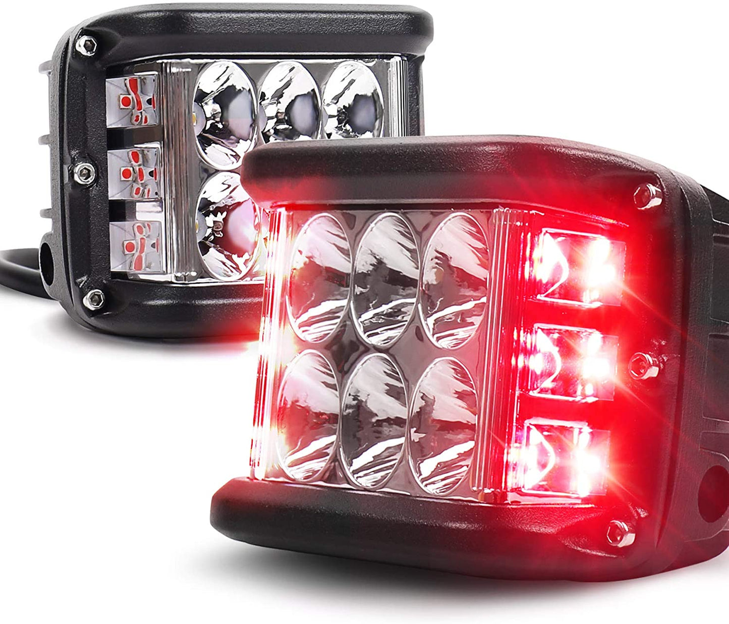 LED Pods Light 4 inch Off Road Dual Side DRL with Flash Strobe
