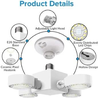 SANSI 240-Watt Equivalent Deformable Wide Coverage 3000 Lumens LED Light Bulb Daylight in 5000K (1-Bulb)