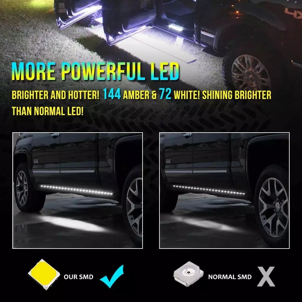 Truck LED Running Board Lights Sequential Amber Side Marker Light 2Pcs