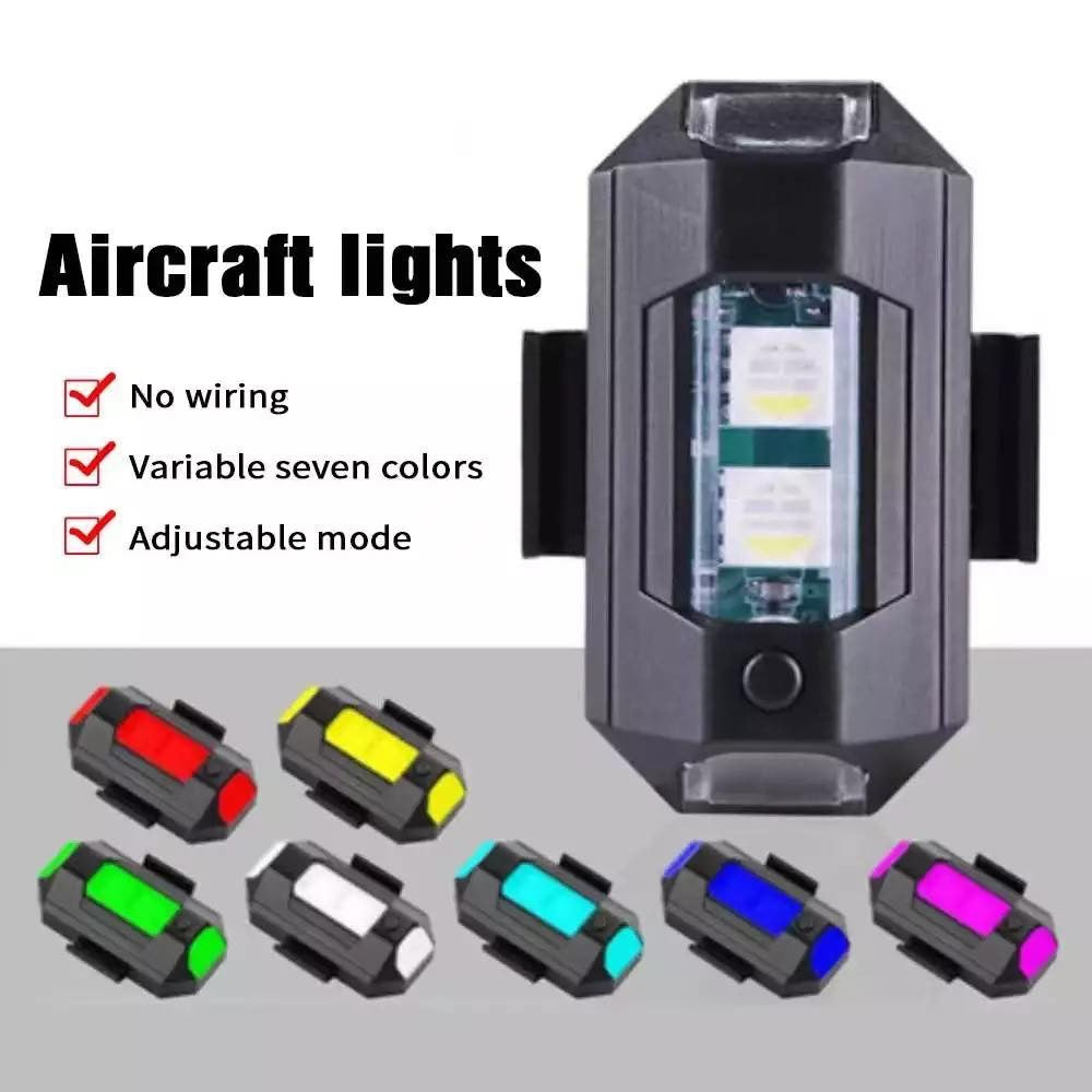 7 Colors LED Aircraft Drone Strobe Lights Aircraft Night Warning Lights for Motorcycles, Drones, ATV, UTV, Bicycle, etc,
